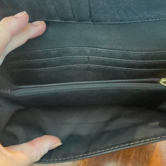 Fossil Black Leather Tri-Fold Wallet 8" x 4" - Picture 3 of 6